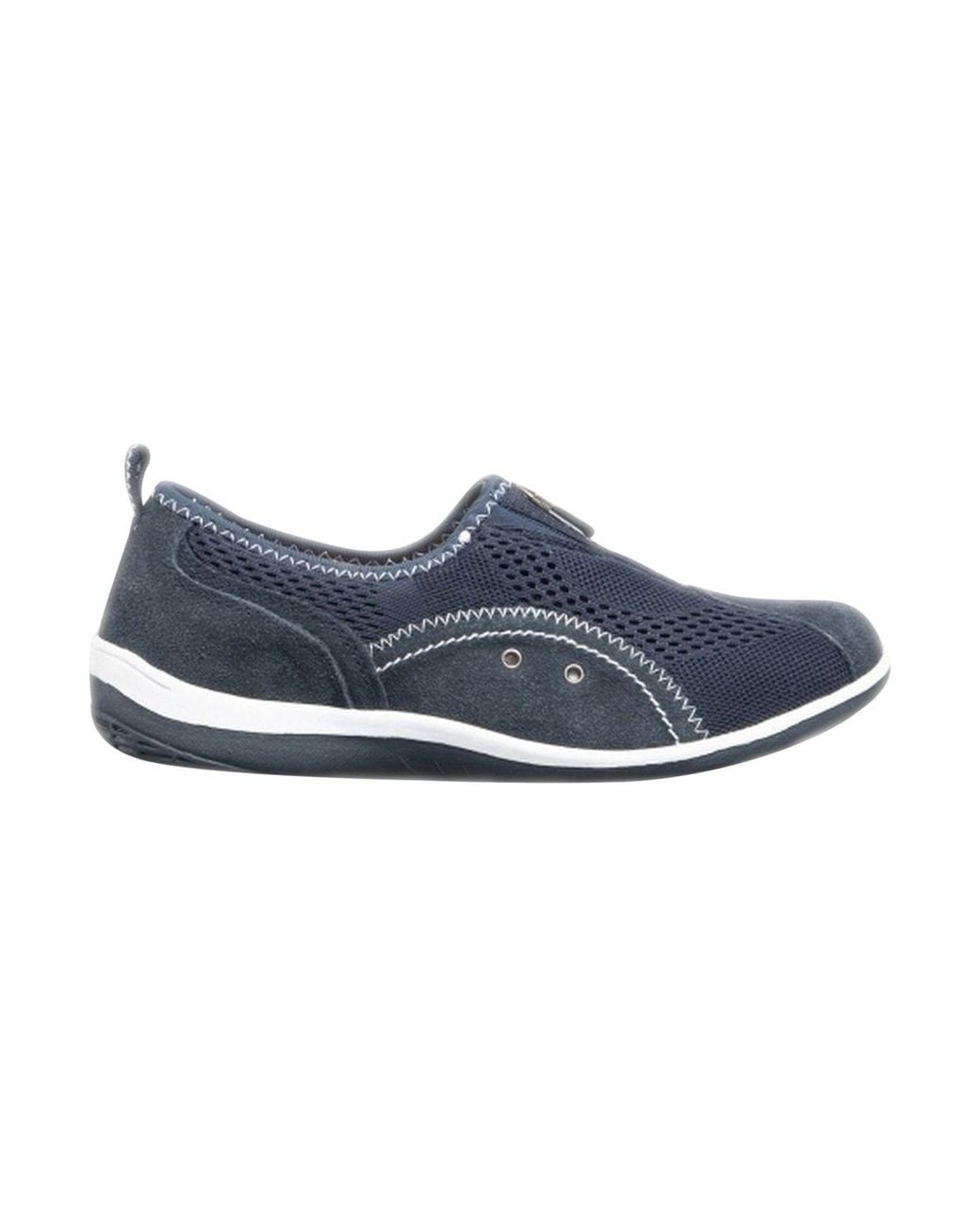 Boulevard Blue Zip Elastic Gusset Leisure Shoes
