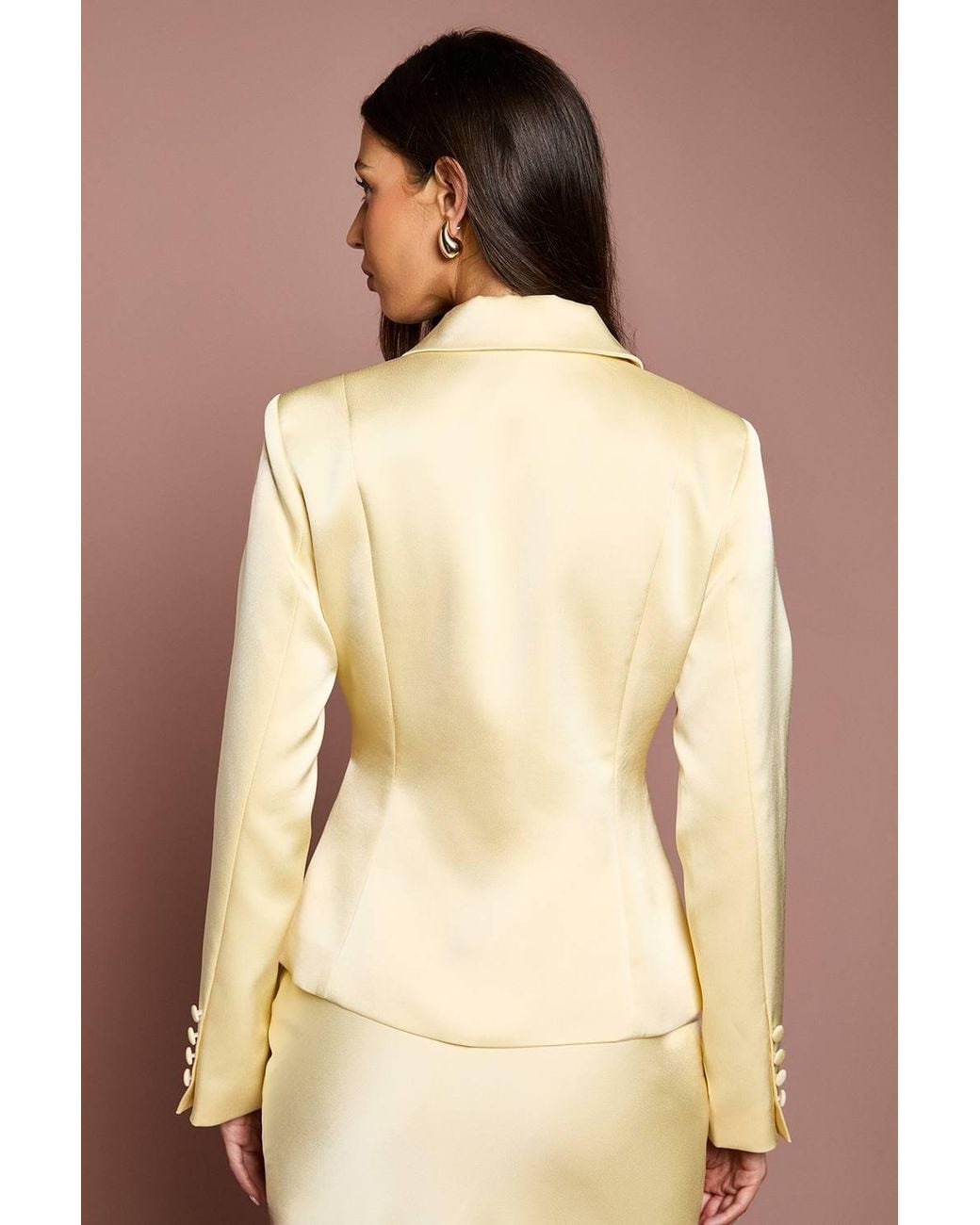 Coast Natural Waisted Jacket With Satin Lapel