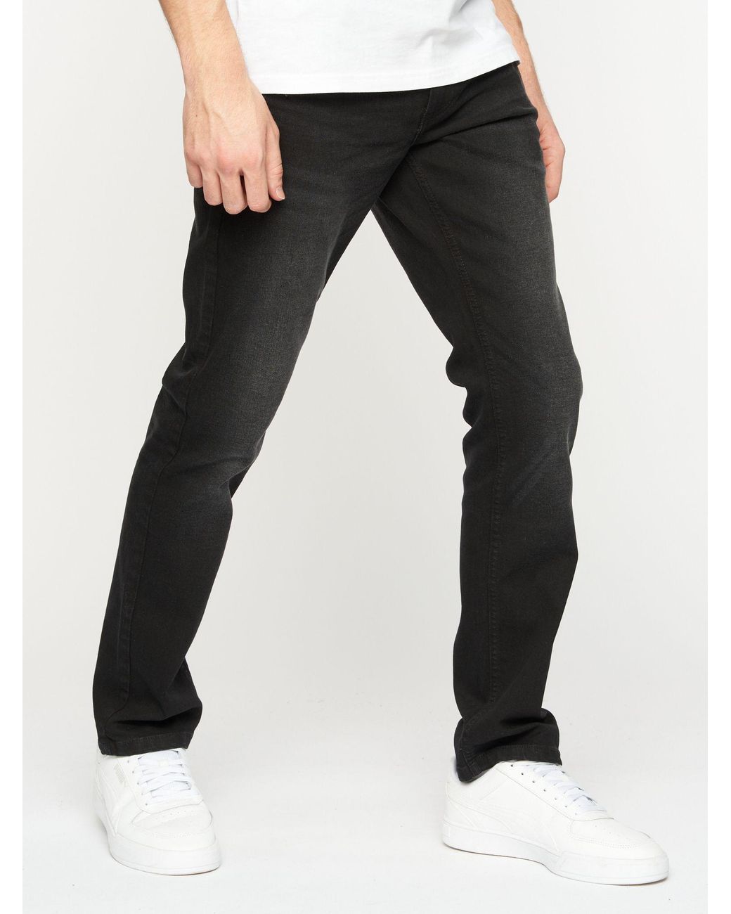Crosshatch Black Svelte Premium Slim-Fit Stretch Jeans for men