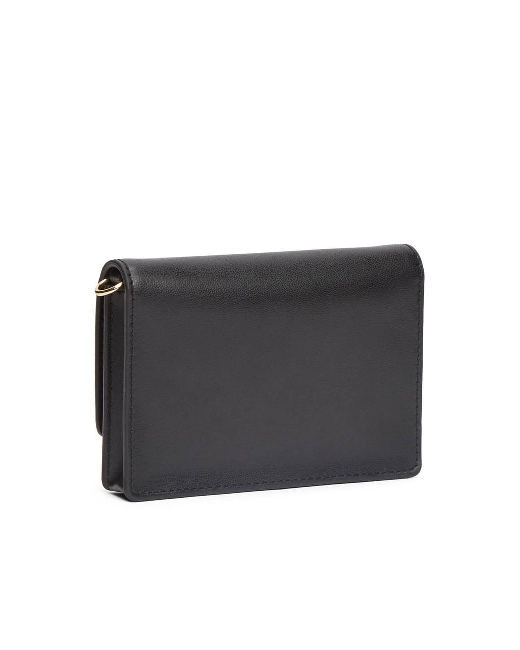 Tommy Hilfiger Black Th Icon Card Holder W/Chain