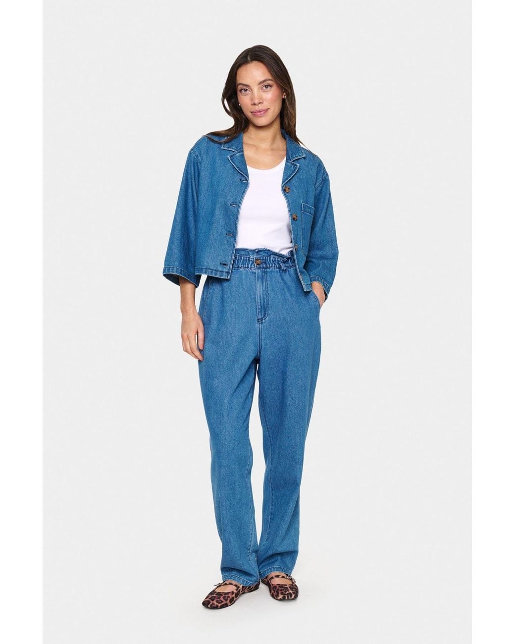 Saint Tropez Blue Kayosz High Waisted Straight Leg Jeans