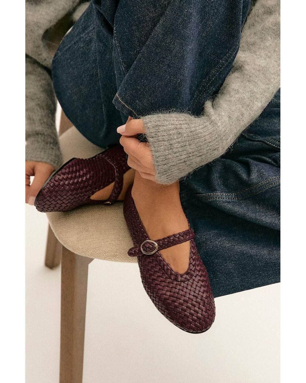 Linzi Purple Debut Handwoven Mary Janes