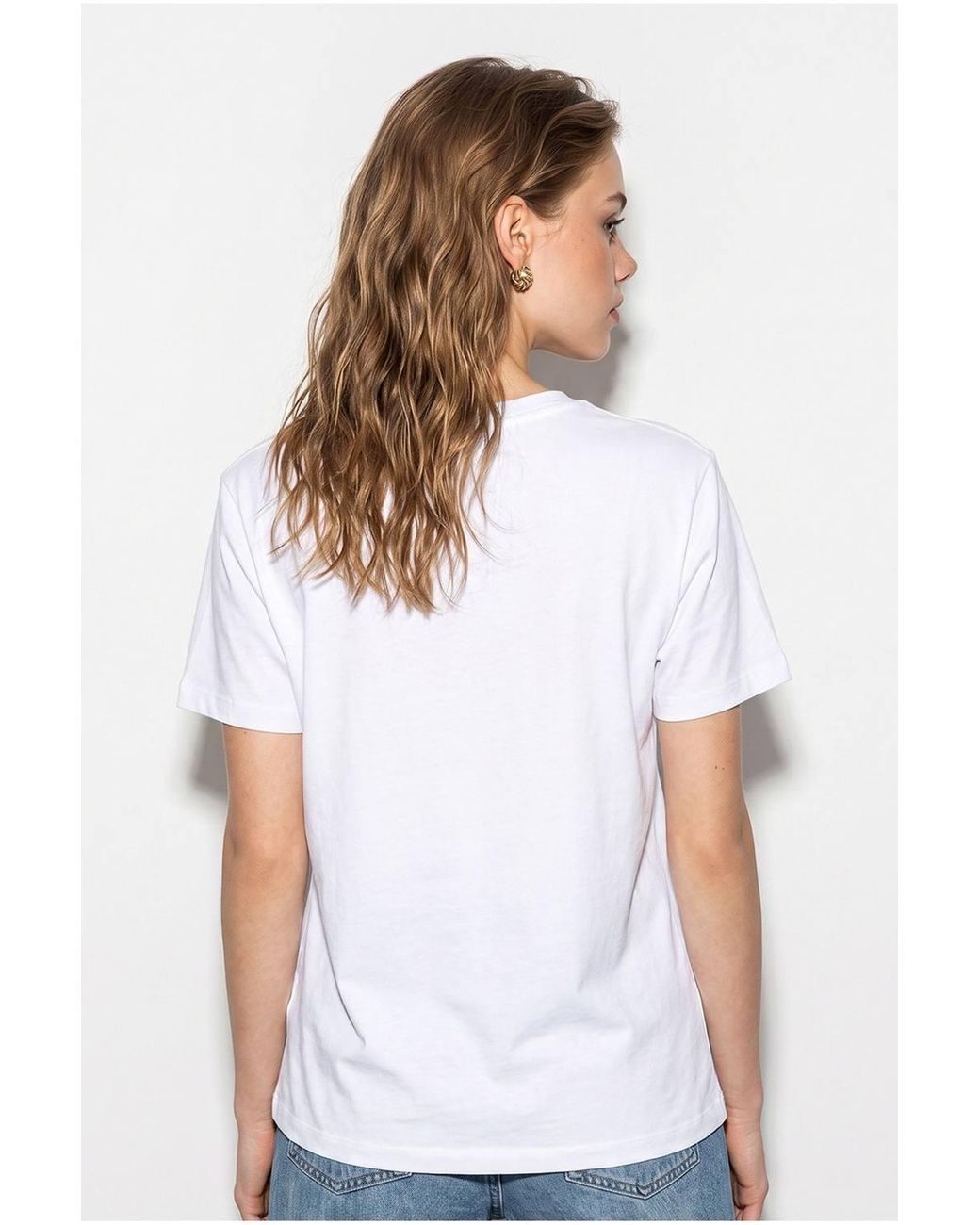 Bianco Lucci White Cotton T-Shirt