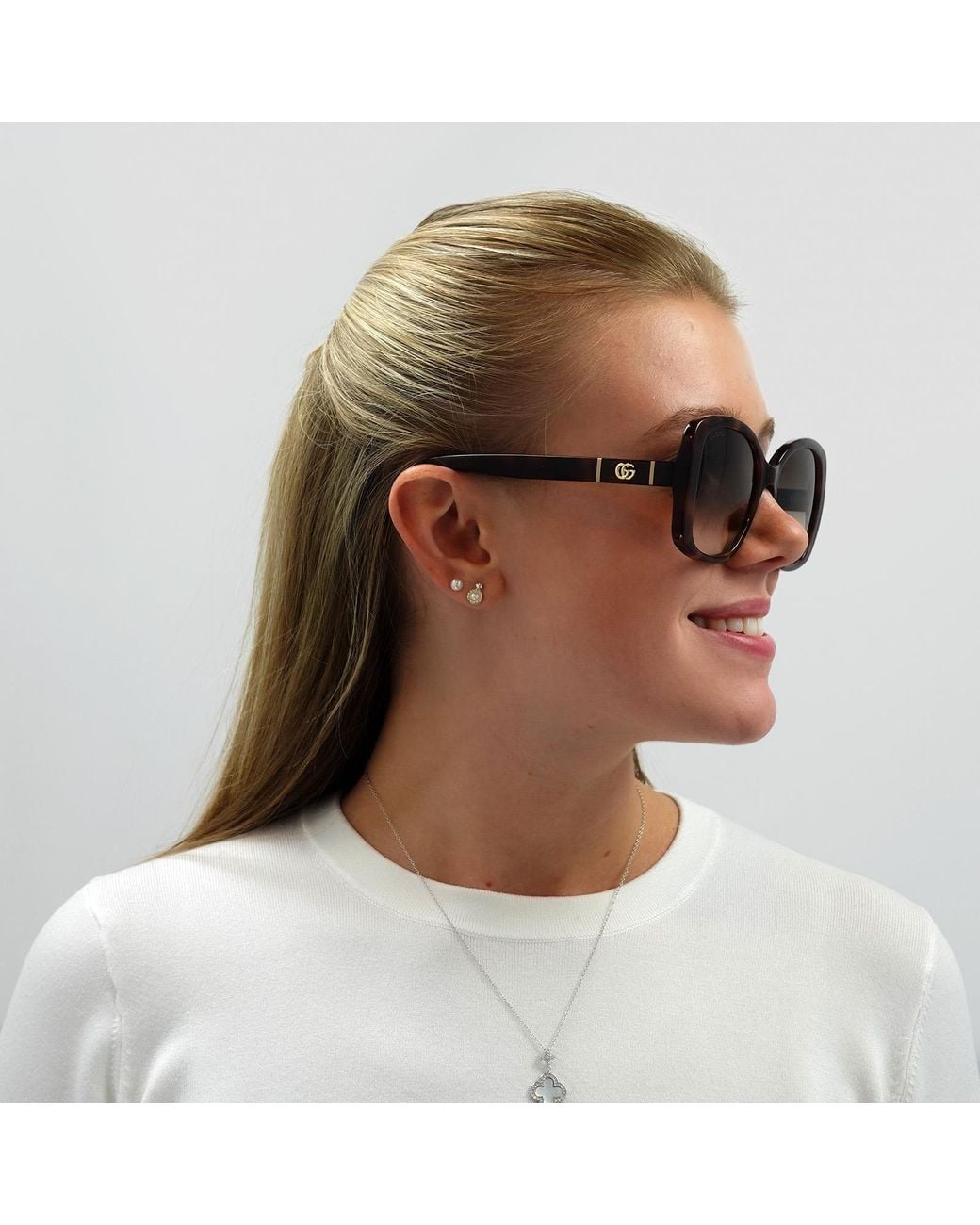 Gucci Brown Butterfly Havana Gradient Gg0762S Sunglasses