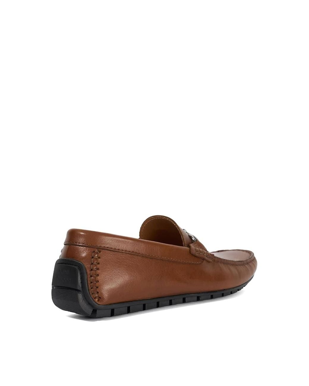 Dune Brown 'Brackon' Leather Slip-On Shoes for men
