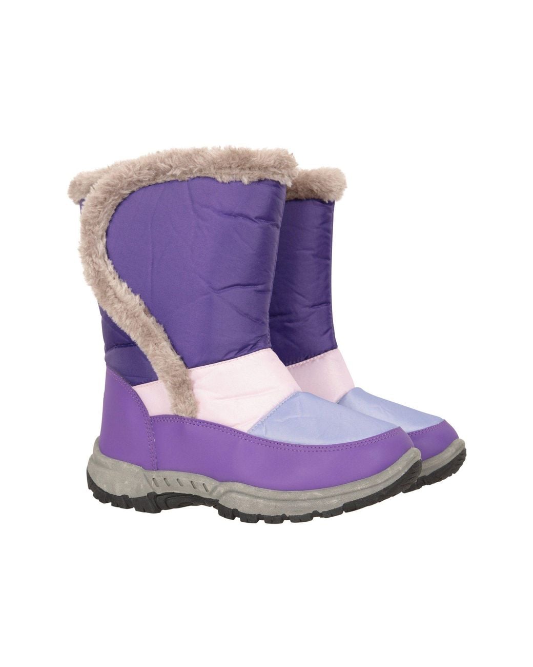 Mountain Warehouse Purple Caribou Fur Trim Snow Boot Warm Snowproof Shoe