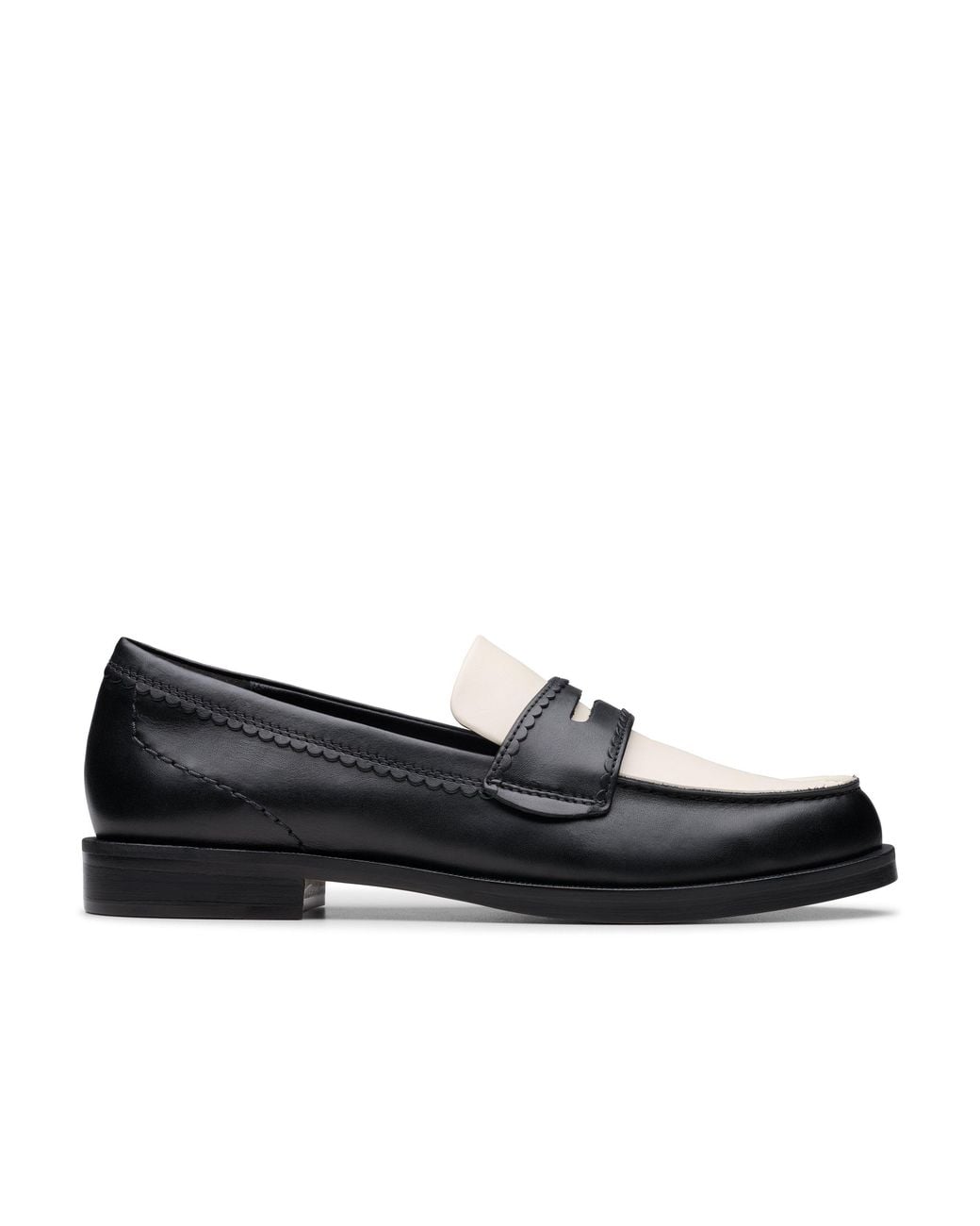 Clarks Black Straven Edge Combination Leather Slip Ons, Loafers