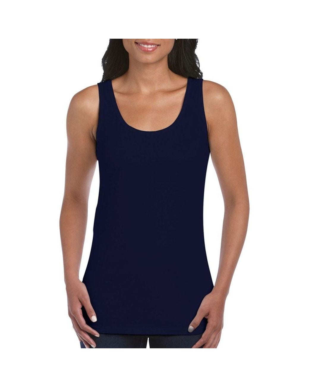 Gildan Blue Soft Style Tank Top Vest