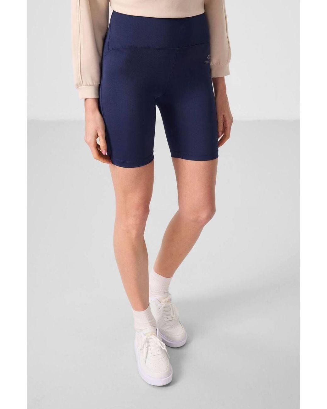 TOMMY LIFE Blue Short High-Waist Sports Leggings