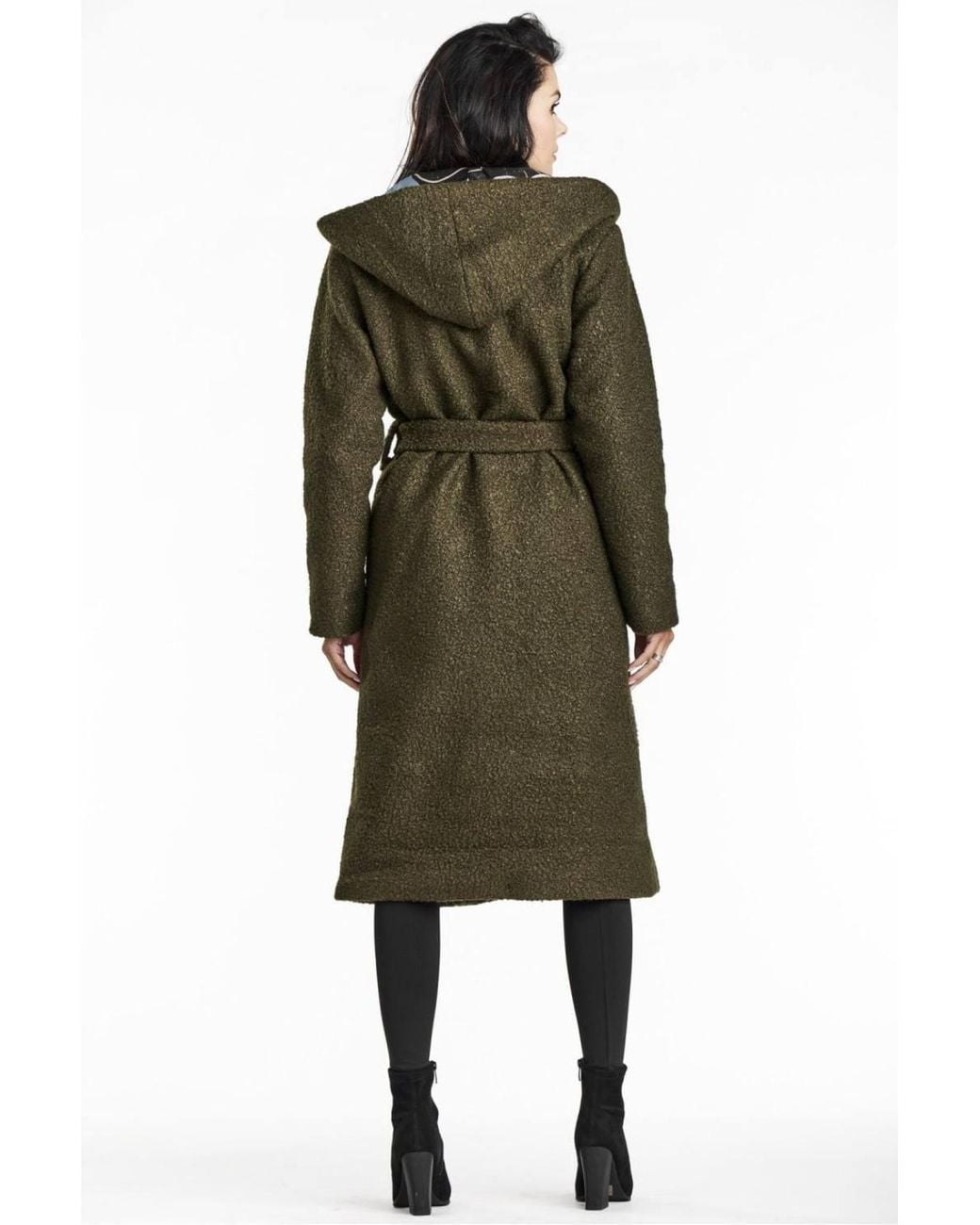 Love Lace Green Autumn Collared Coat With Belt & Buttons