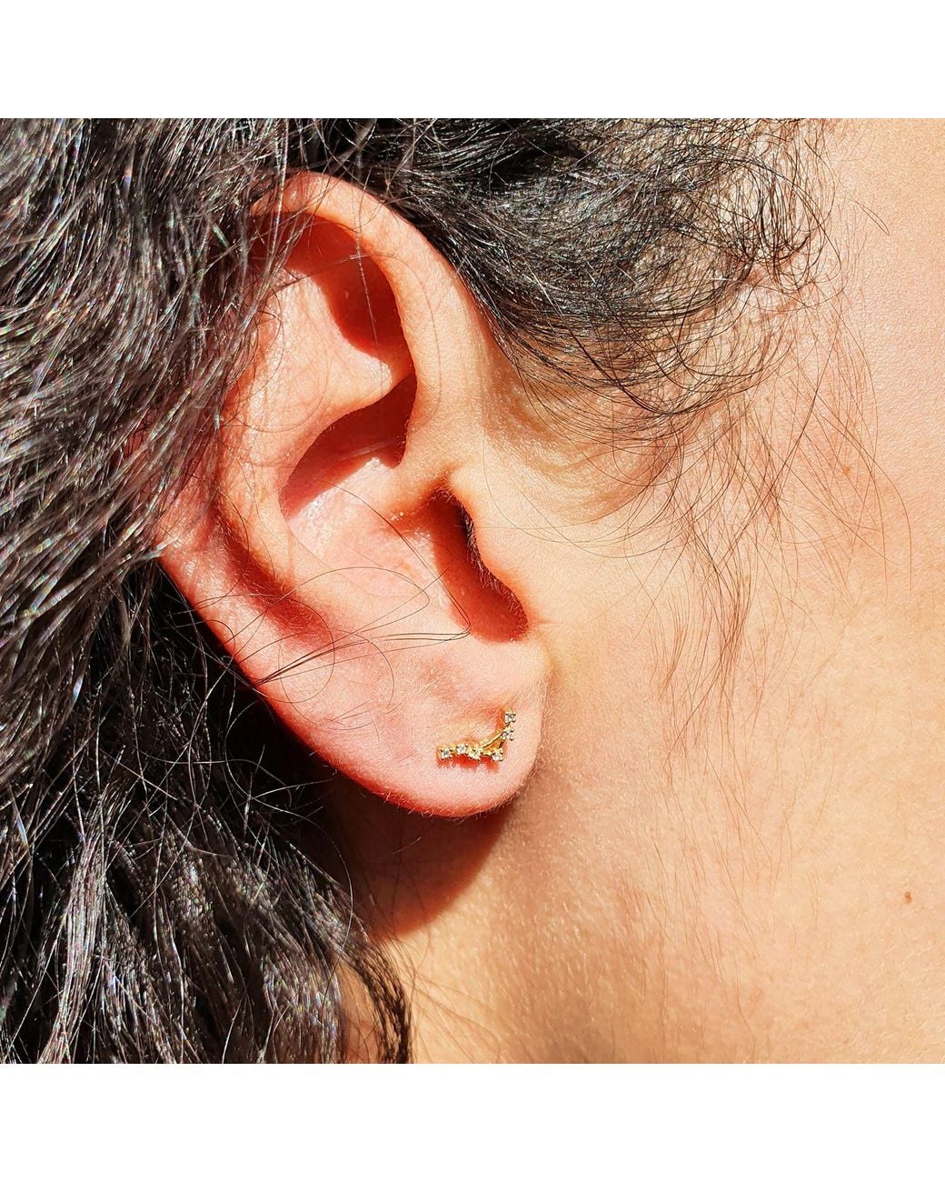 Harfi Metallic Libra Star Sign Constellation Astrology Tiny Earrings