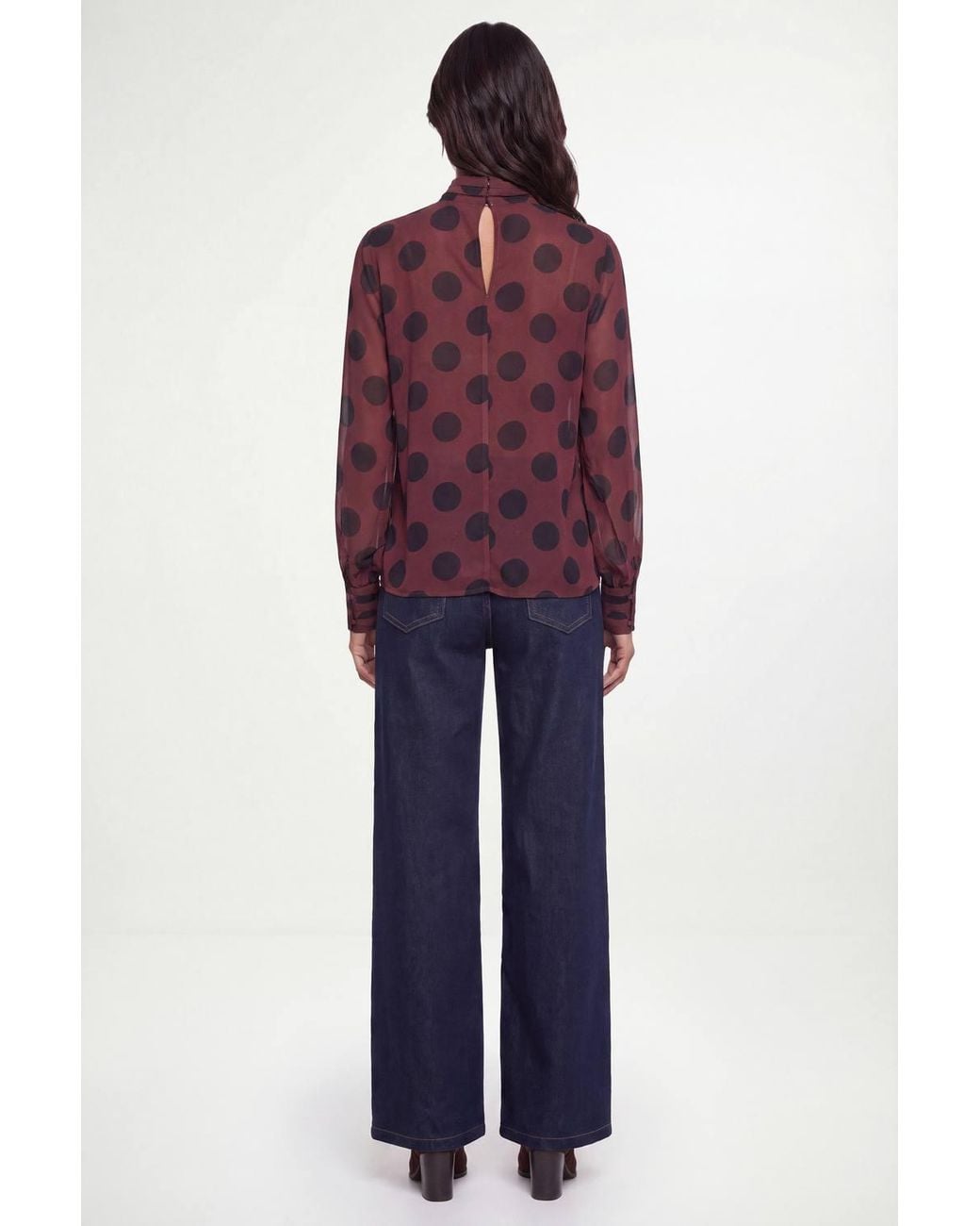 Wallis Red Spot Pleat Detail Blouse