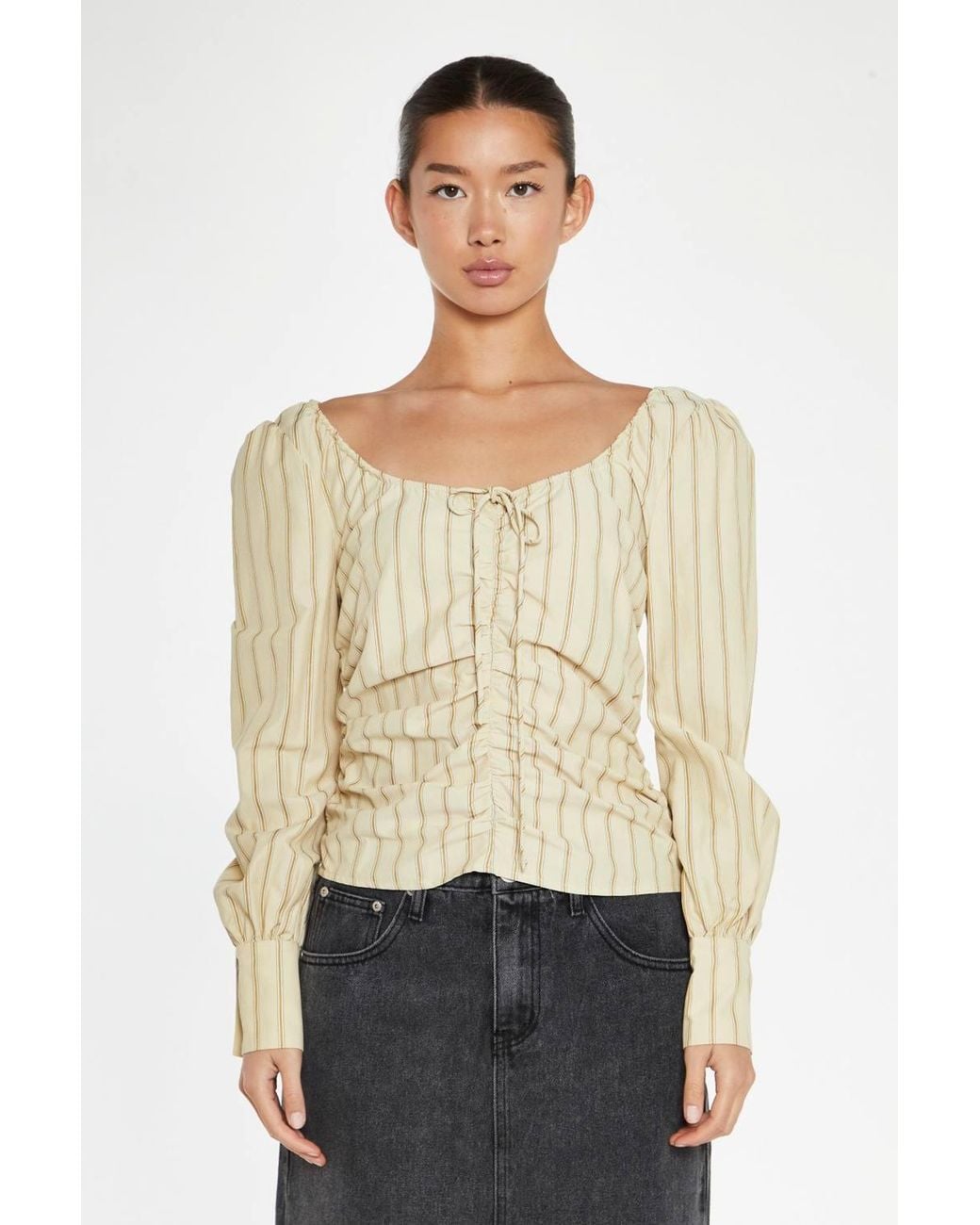 Shnoo Natural Gathered-Front Top