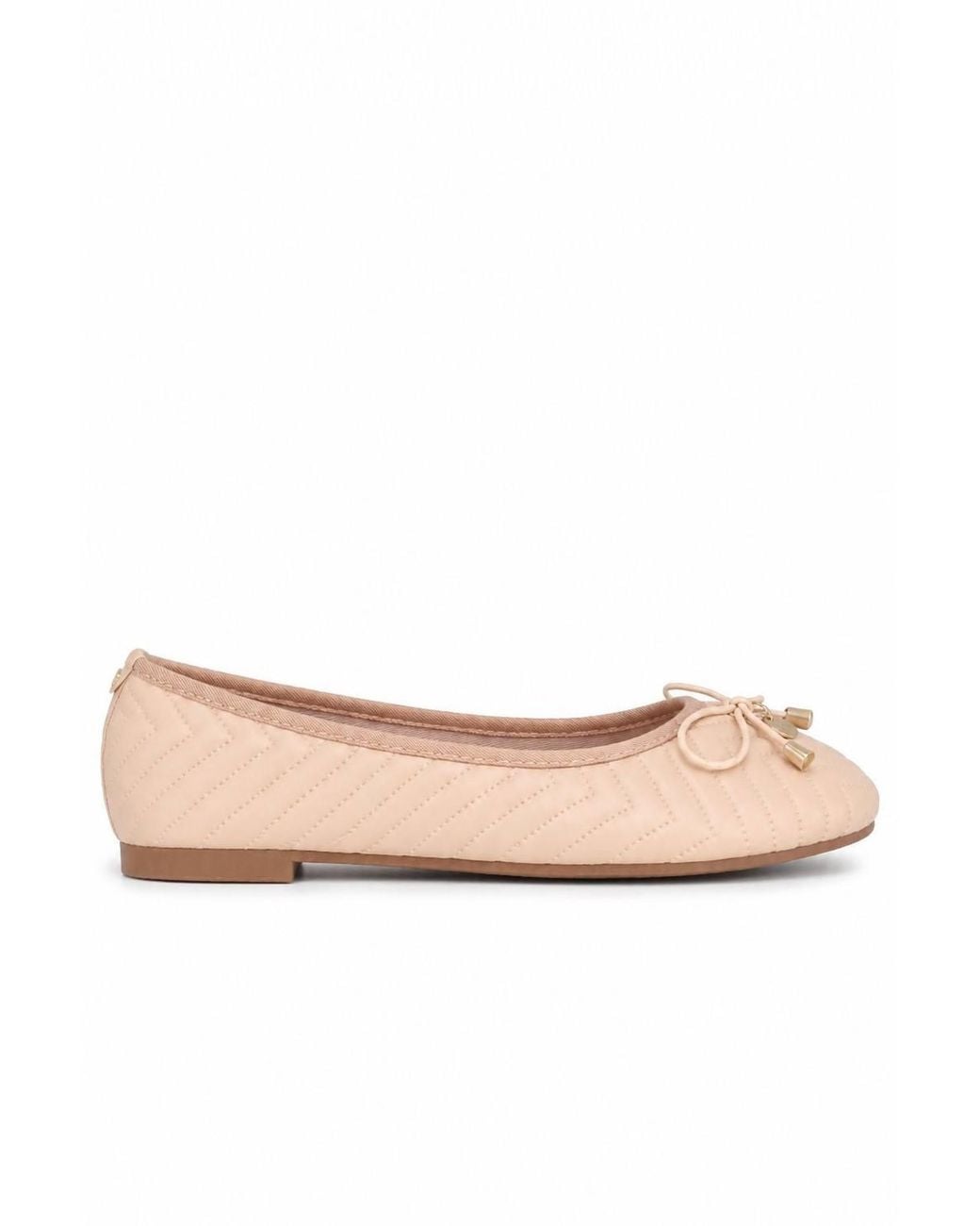 Spot on Pink Quilted Bow Detail Ballet Pumps