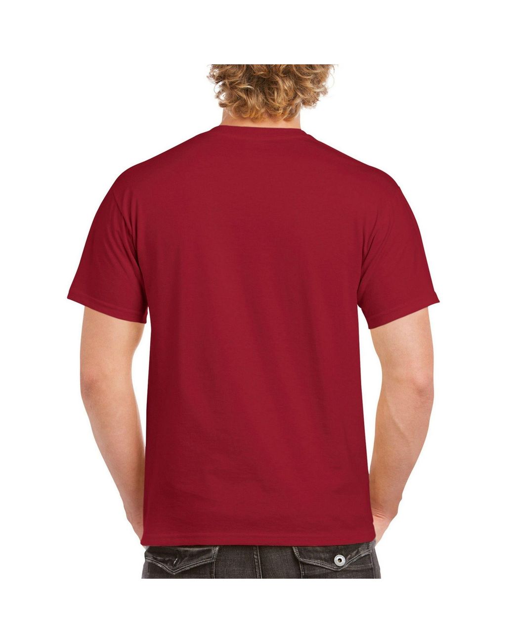 Gildan Red Heavy Cotton Short Sleeve T-Shirt for men