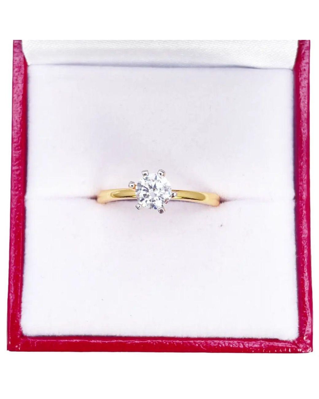 Raina Jewels Metallic 22Ct Cubic Zirconia Prong Ring 6.2Mm Width