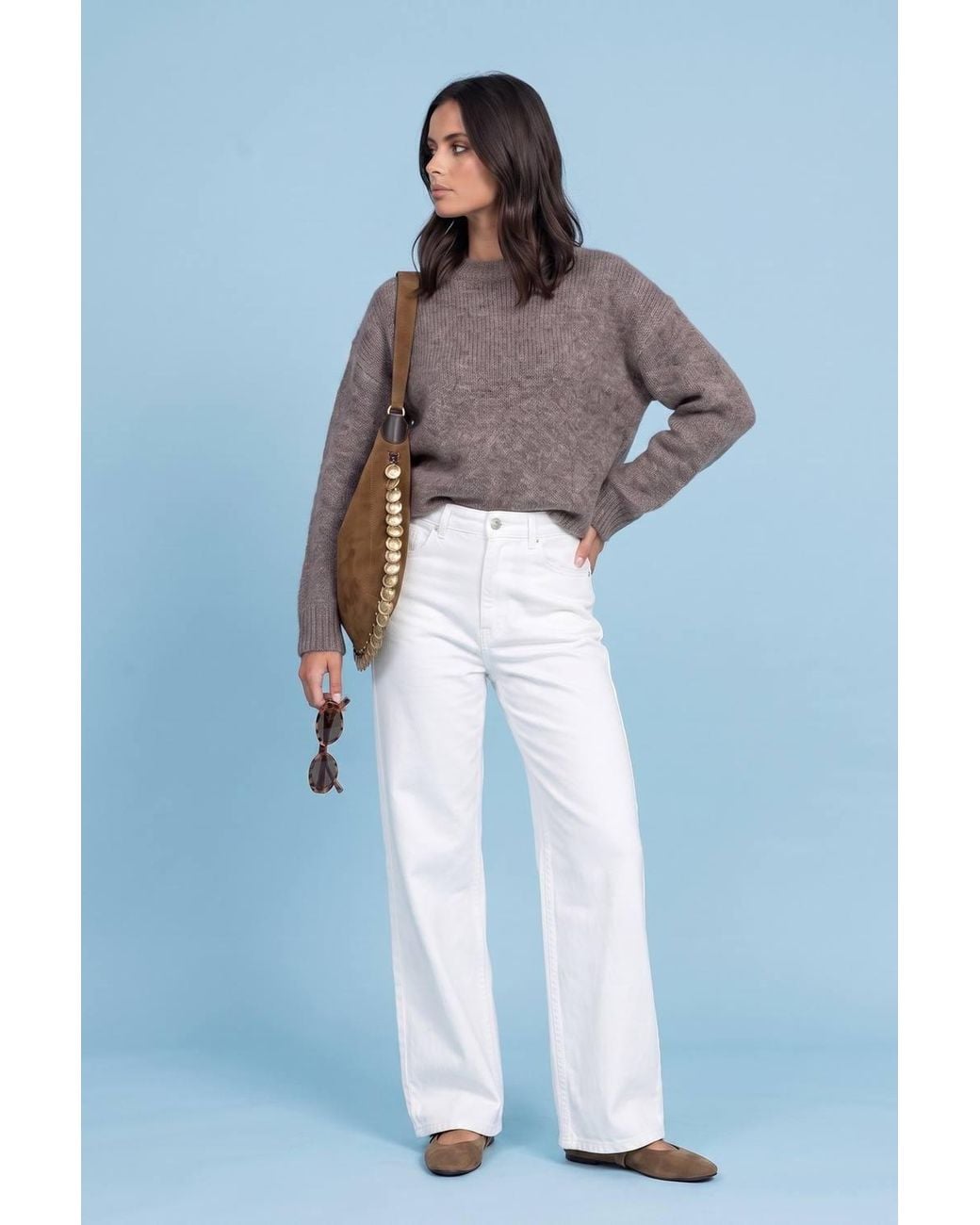 Urban Bliss Blue Wool Blend Longline Jumper