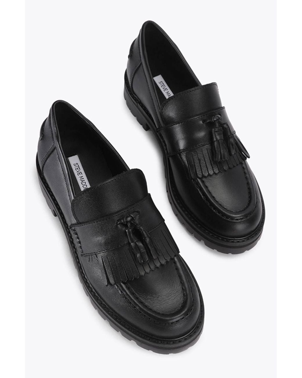 Steve Madden Black 'Minka Leather' Leather Flats