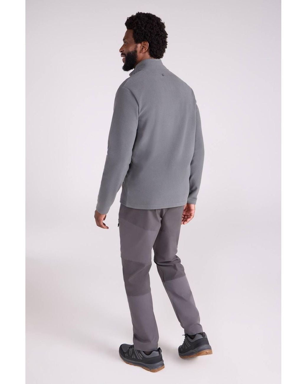 Mountain Warehouse Gray 'Raso' Warm Comfortable Full Zip Lightweight Outdoor Fleece Jumper for men