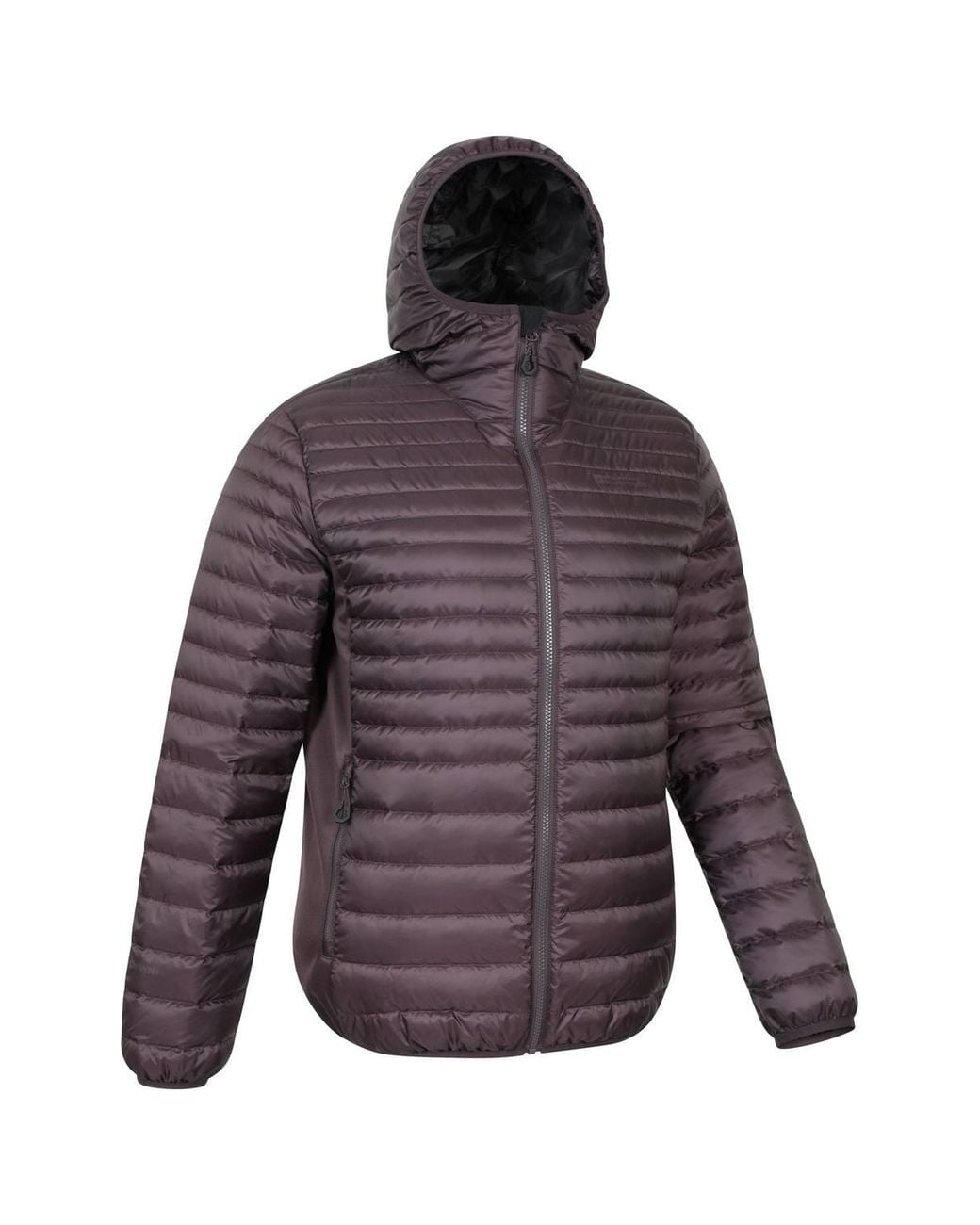 Mountain Warehouse Purple 'Featherweight' Hybrid Down Warm Water Resistant Extreme Hooded Jacket for men