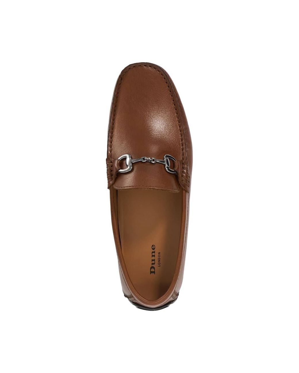 Dune Brown 'Brackon' Leather Slip-On Shoes for men