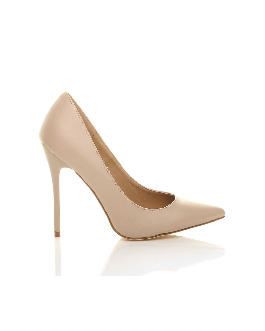 AJVANI White High Heel Stiletto Pointed Toe Party Court Shoes
