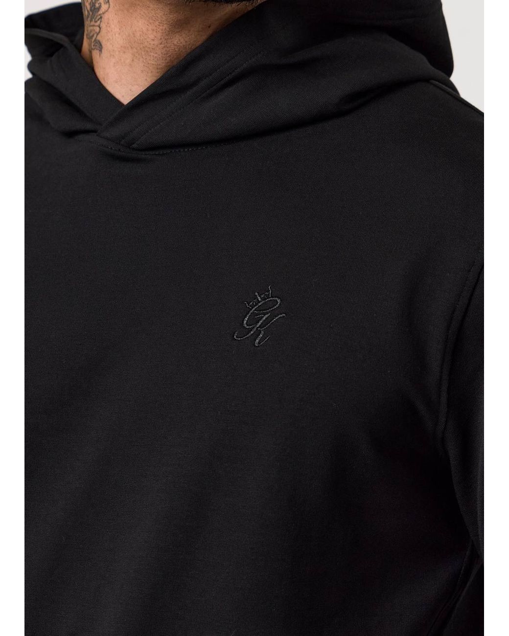 Gym King Black Lightweight Loopback Hoodie Victory for men