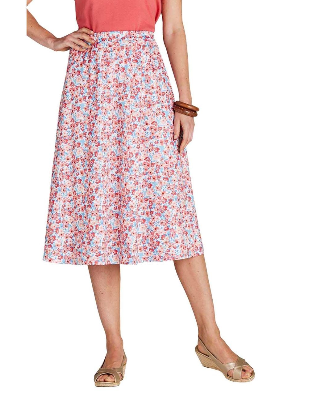 Chums Pink Print Elasticated Waist Skirt