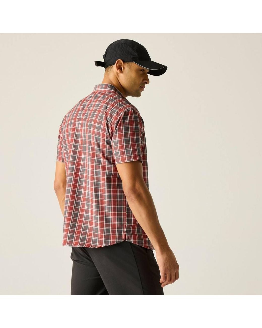 Regatta Red Mindano Short Sleeved Check Shirt for men