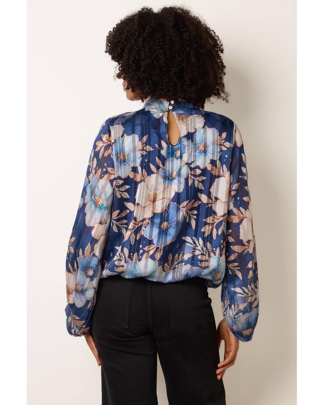 Blue Vanilla Blue Long Sleeve Turtleneck Blouse