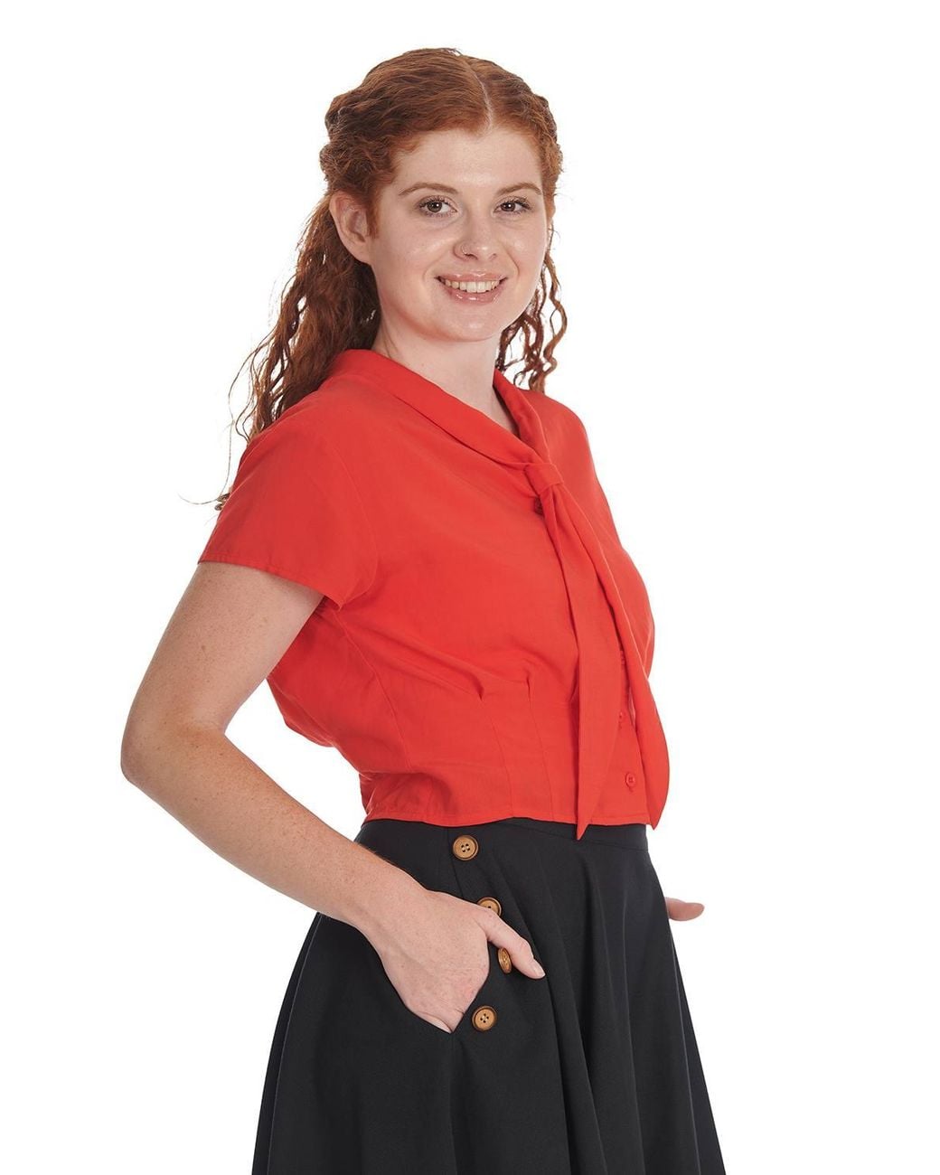 Banned Retro Red Summer Ahoy Blouse