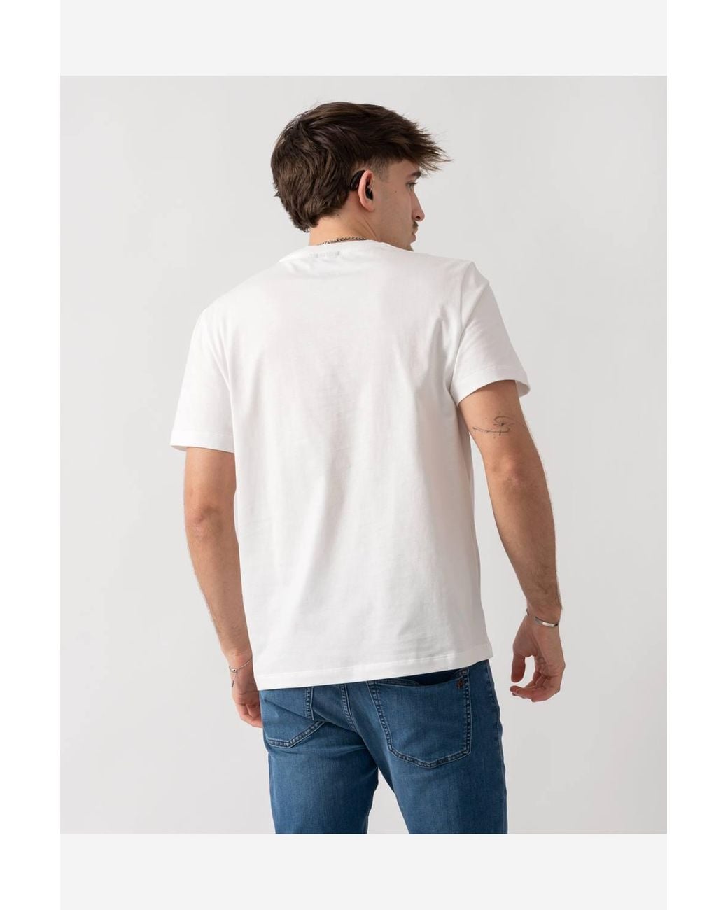 Parajumpers White Short Sleeve Crew Neck Logo Detail T-Shirt for men