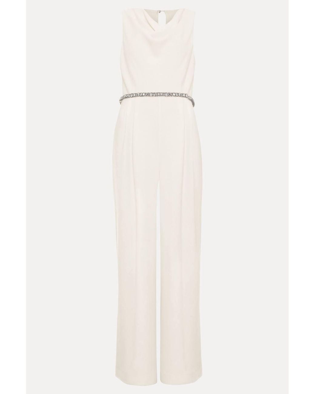 Phase Eight Natural Rubiana Jeweled Wide-Leg Jumpsuit