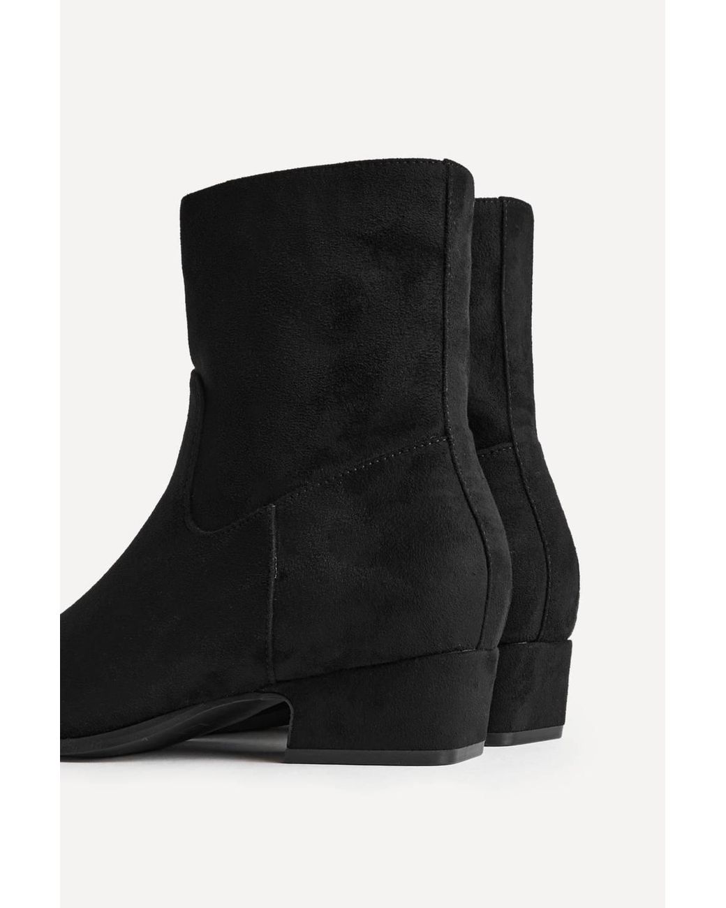 Linzi Black Chalet Faux Suede Ankle Boots