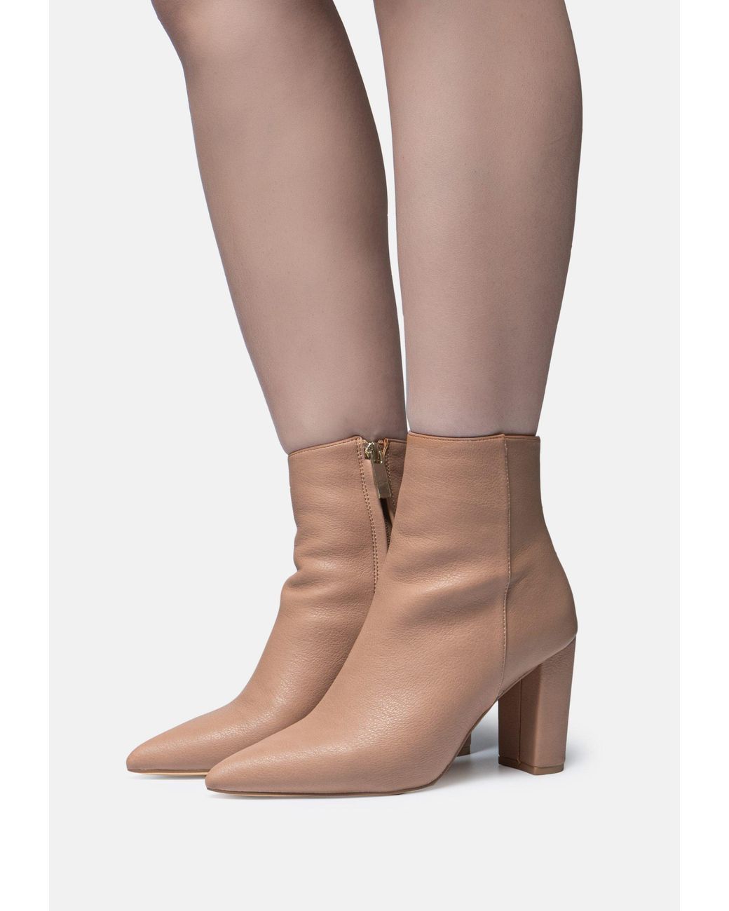 Novo Natural Taupe kaesha High Heeled Ankle Boots
