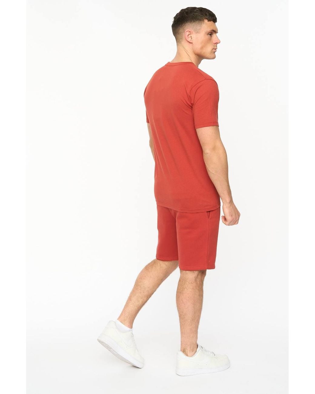 Crosshatch Red Kensby Crew Neck Cotton T-Shirt With High Build Graphics for men