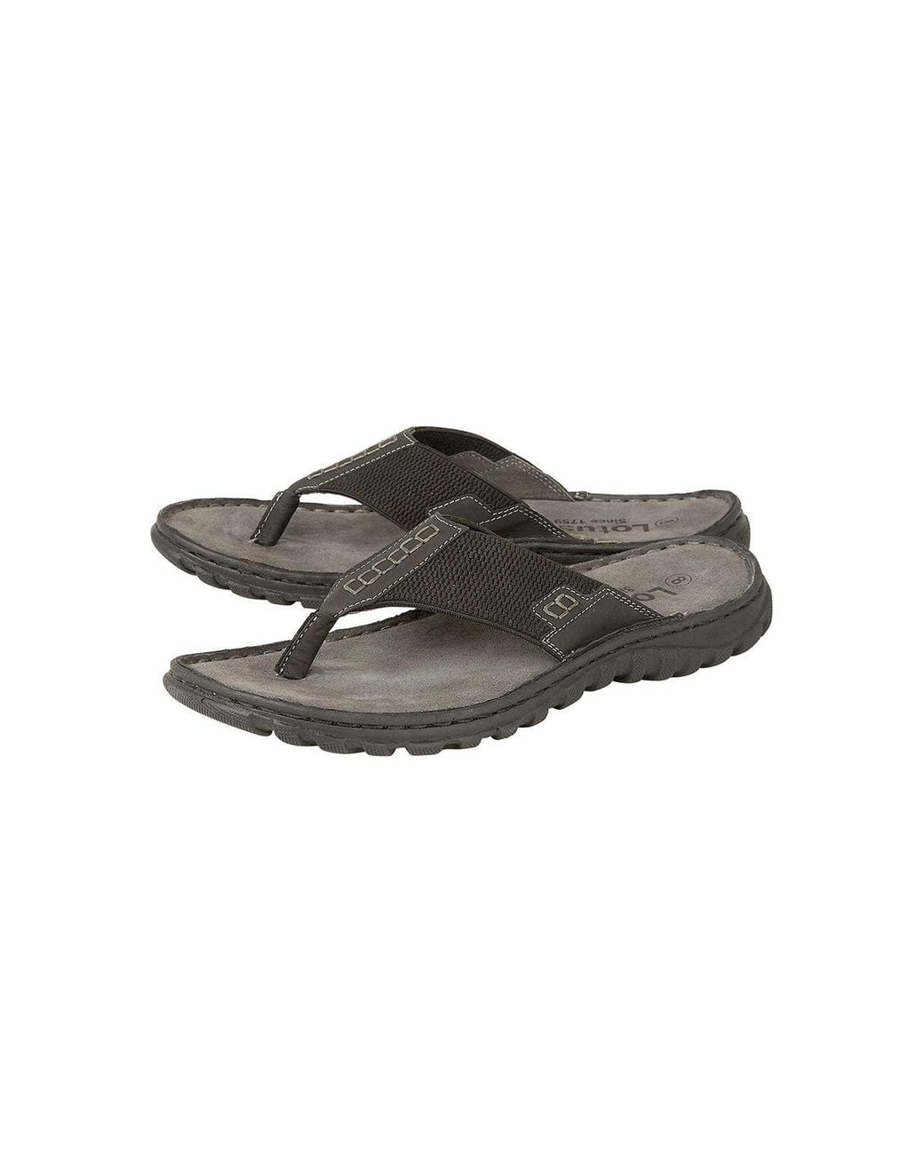 Lotus Gray 'Ainsley' Leather Toe-Post Sandals for men