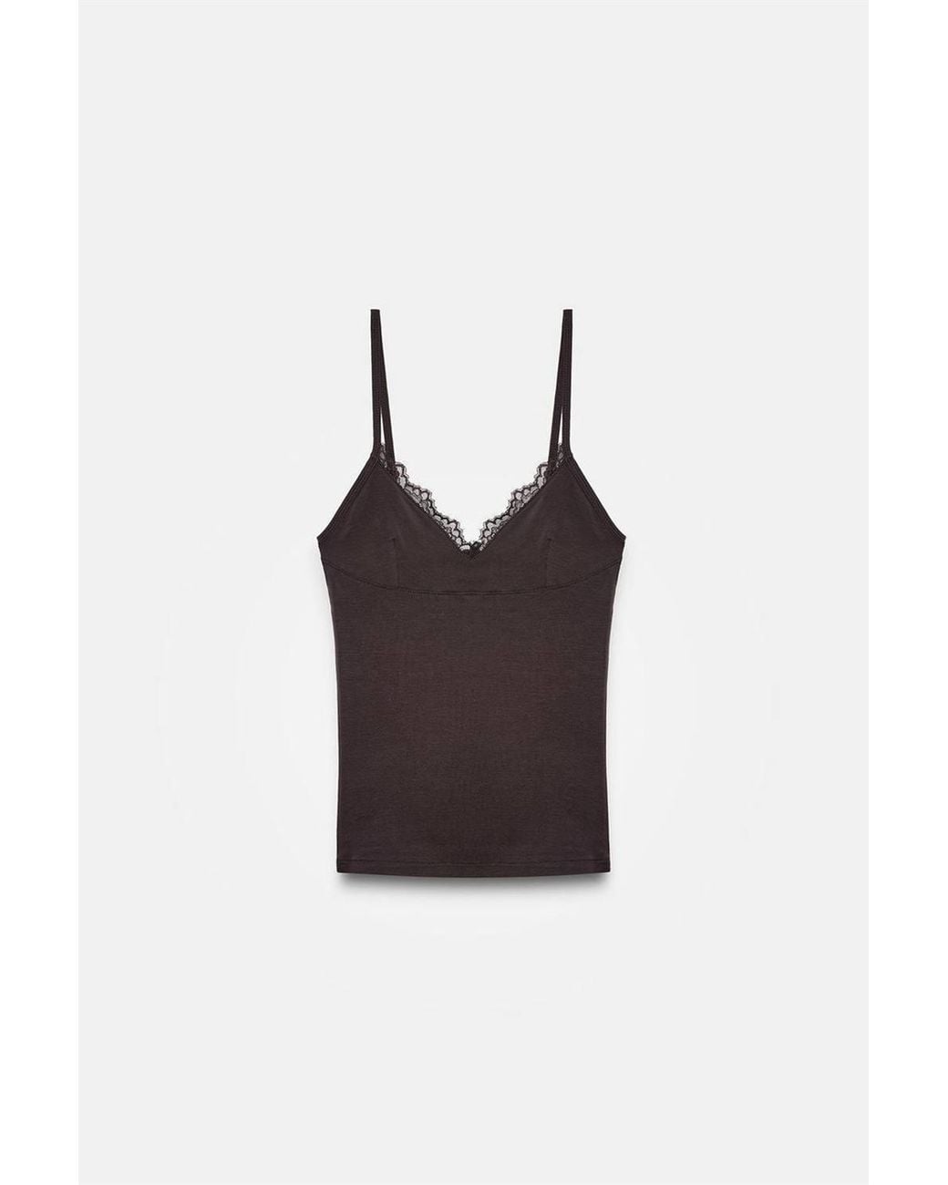 Dilvin Purple Lace V-Neck Sleeveless Cami Blouse
