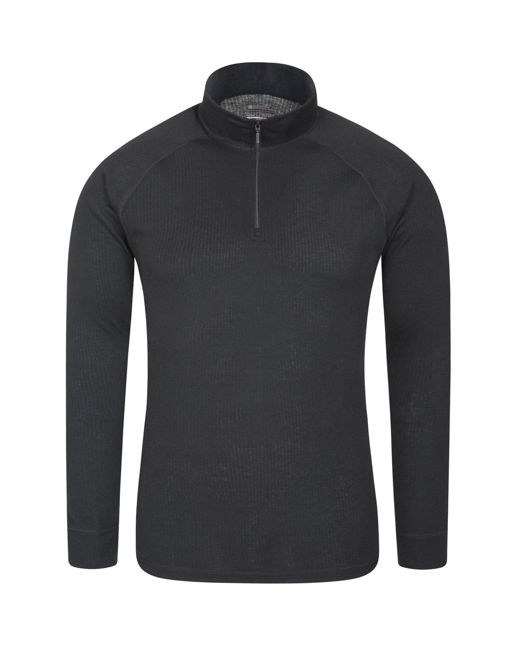 Mountain Warehouse Black 2 Pack 'Talus' Isotherm Quick Dry Breathable Zip Neck Baselayer Top for men