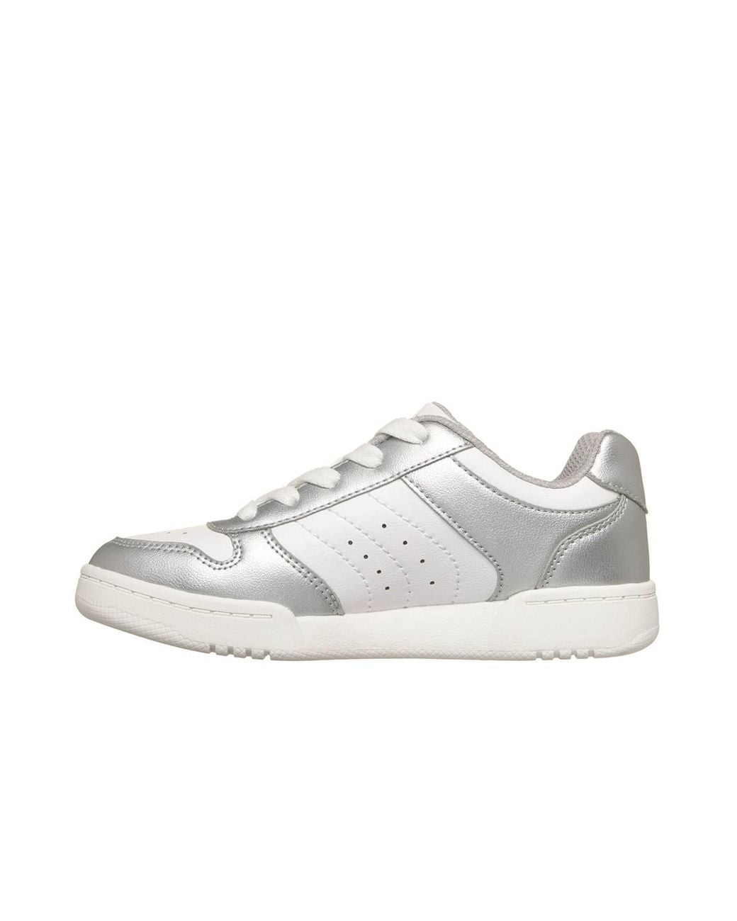 Skechers Metallic Lace Up Low Top Sneaker With Quarter Perf Detail