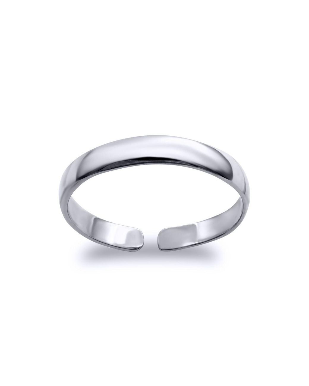 Jewelco London Metallic 9Ct Elegant Minimalist D-Shape Band Toe Ring 2.5Mm