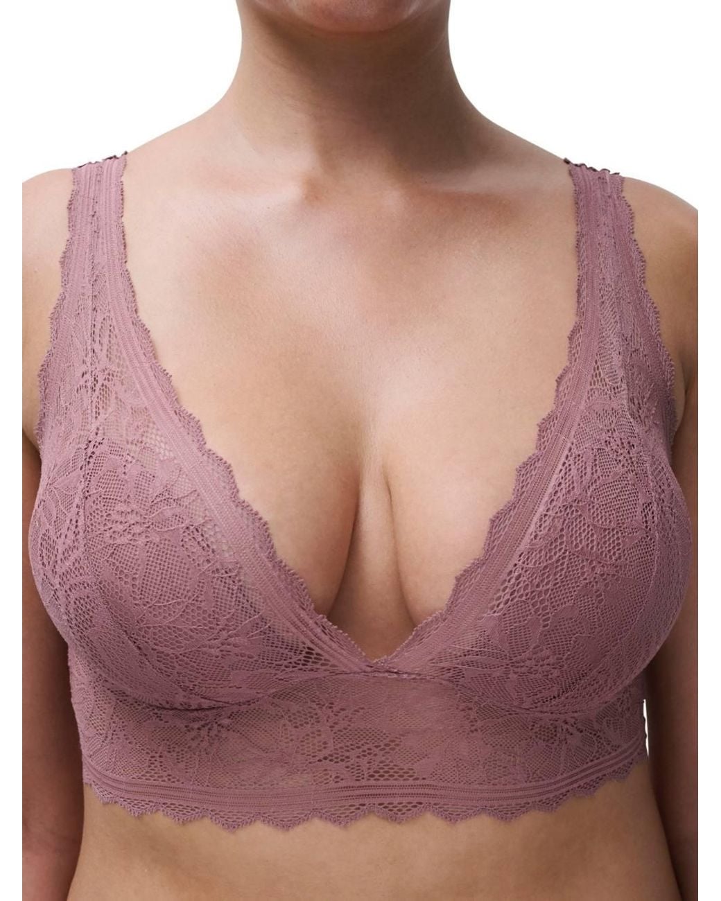 Chantelle Purple Easy Feel Floral Touch Wirefree Triangle Bralette