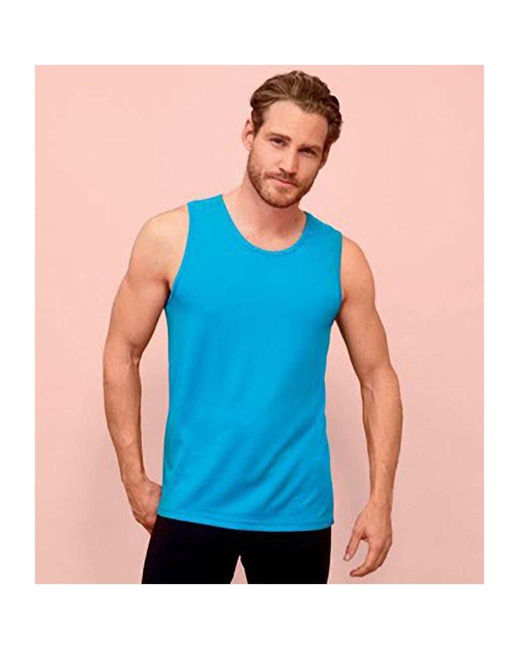 Sol's Blue Performance Tank Top for men
