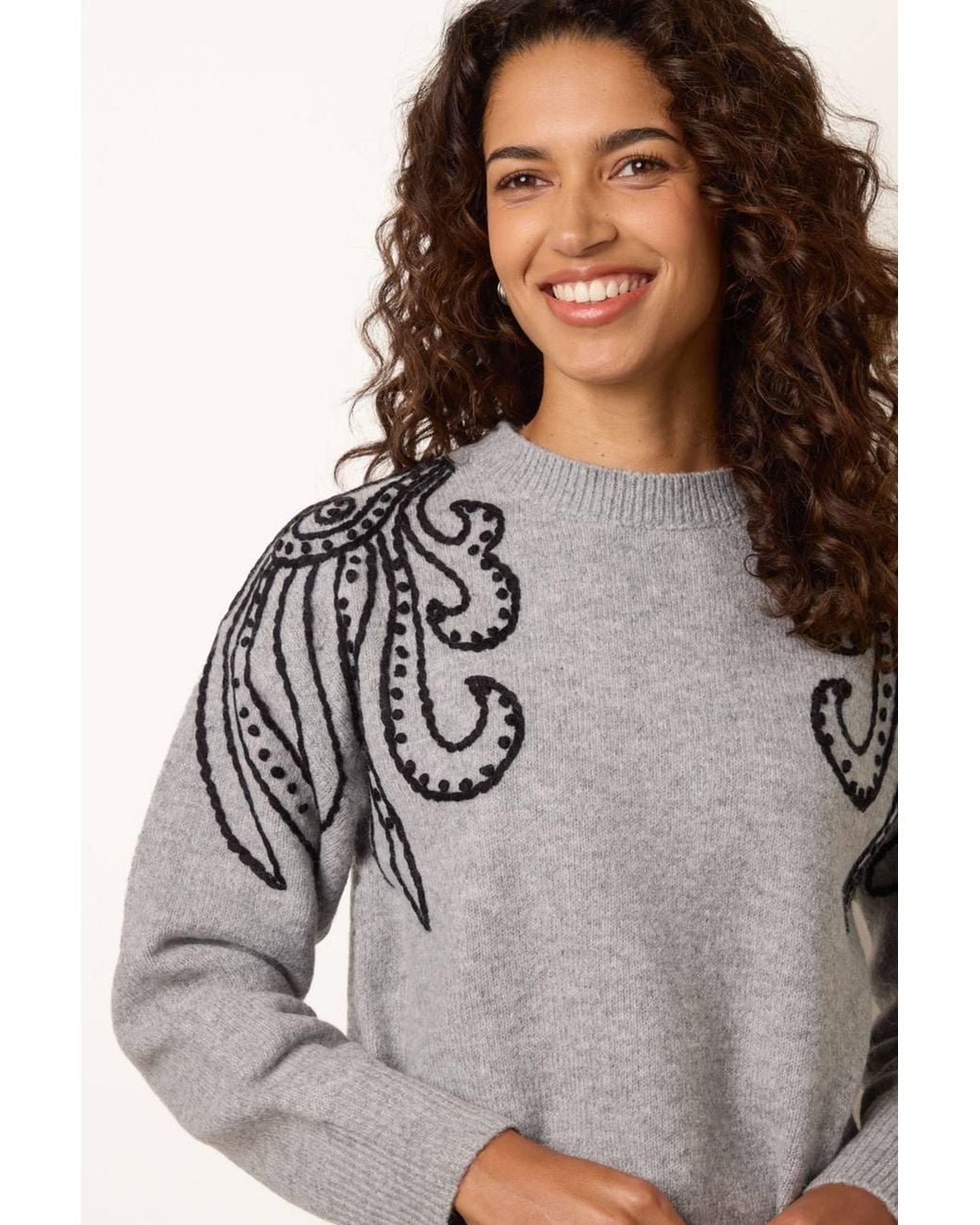 Blue Vanilla Gray Long Sleeve Round Neck Jumper