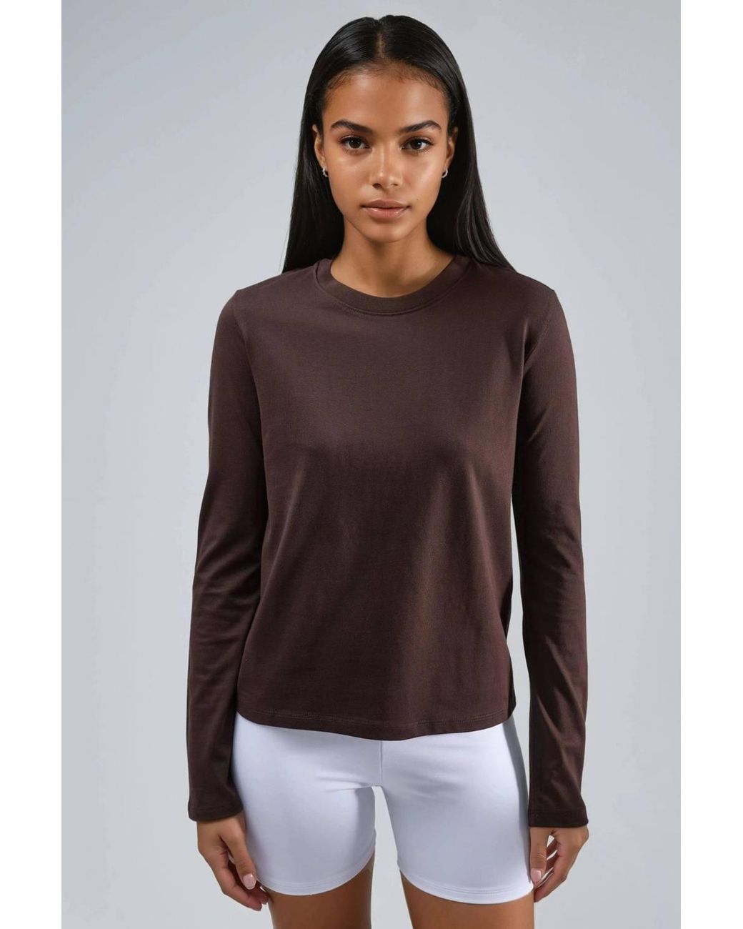 Busem Black Long Sleeve Crew Neck Basic Blouse