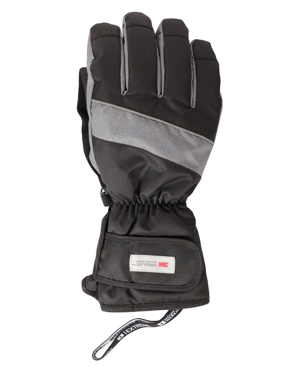 Mountain Warehouse Black Waterproof Breathable Thinsulate Lined Adjustable Fit Ski Gloves for men