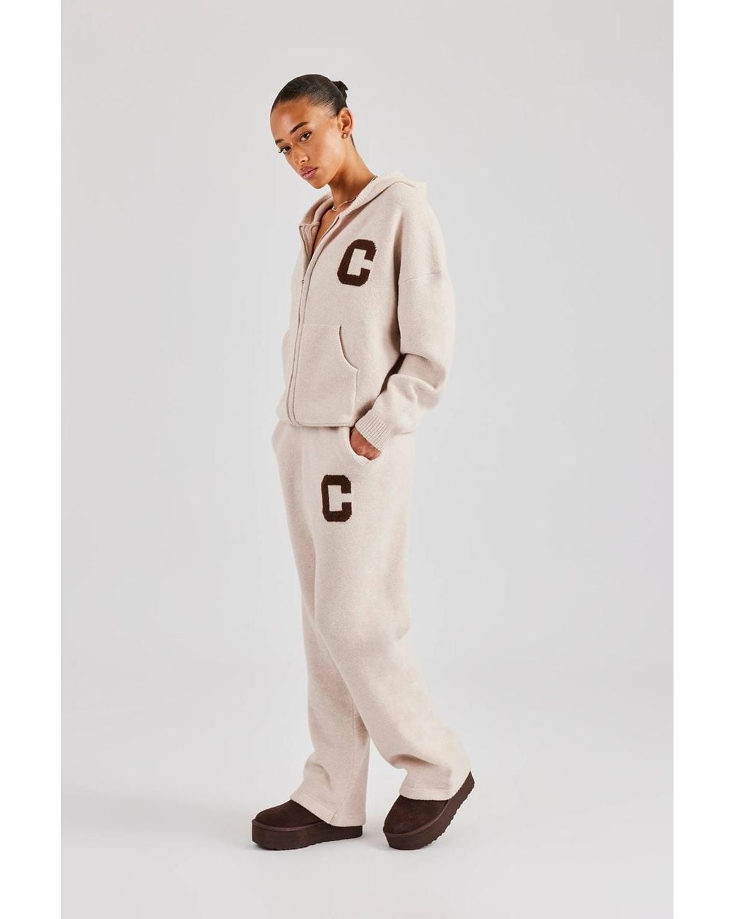 CERNUCCI Pink Knitted Wide Leg Jogger