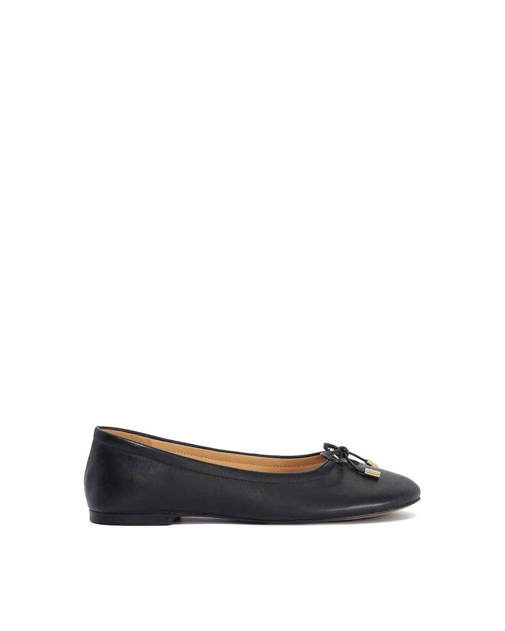 Dune White 'Hali' Leather Ballet Pumps