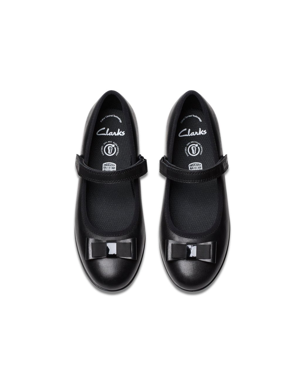 Clarks Black Finja Tap Older Leather Mary Jane
