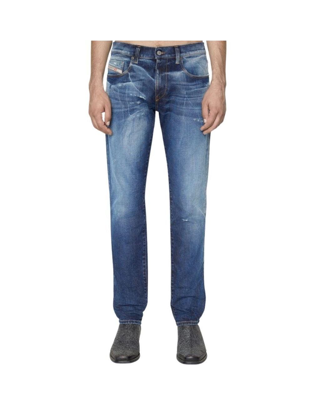 DIESEL Blue D-Strukt Distressed Jeans for men